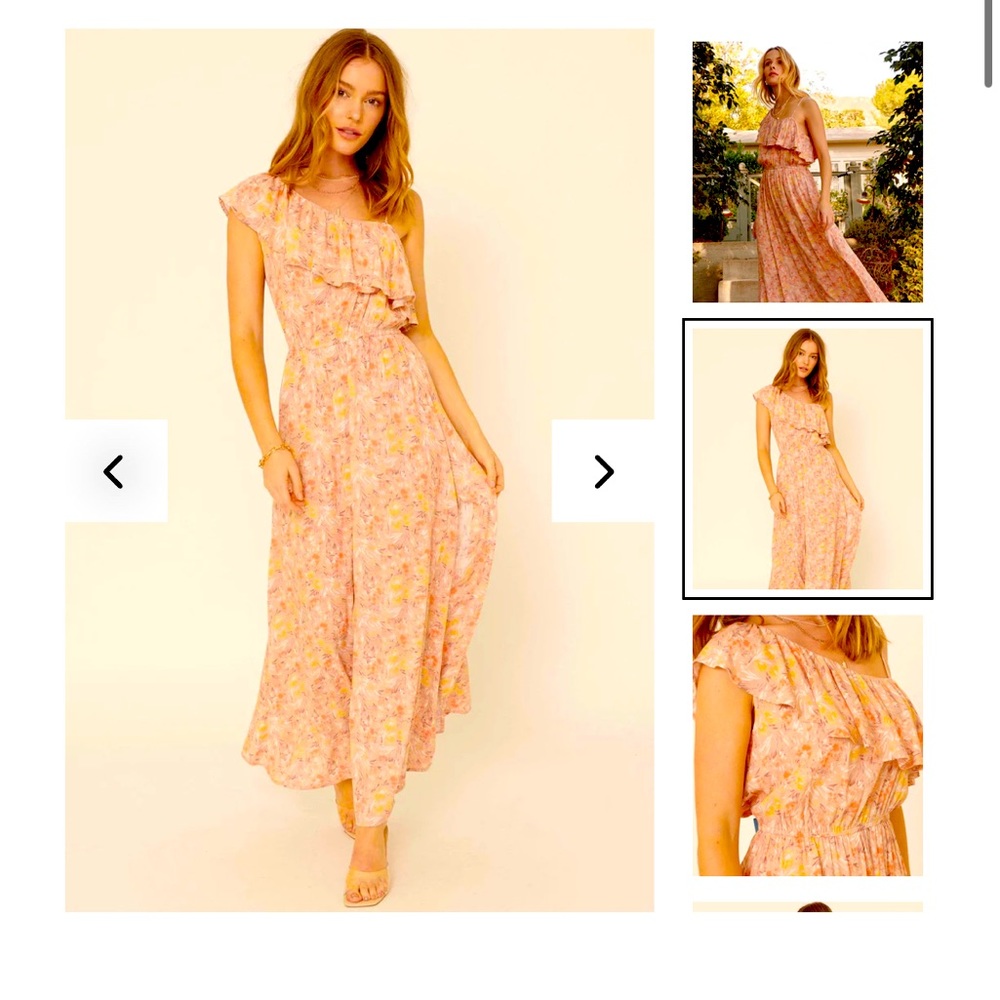 Never worn Promesa long sundress one shoulder tie